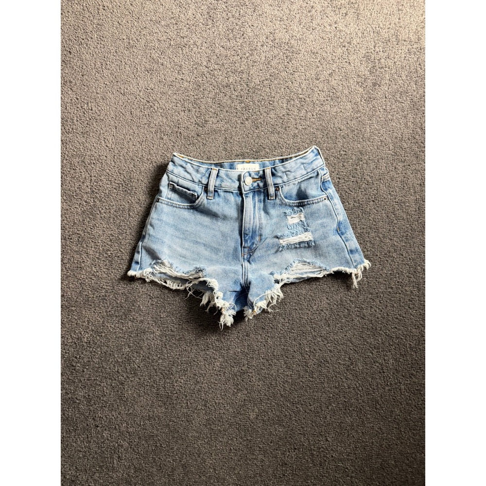 PacSun High Rise Festival Distressed Denim Shorts Light Wash Blue Size 23